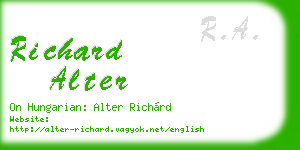 richard alter business card